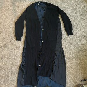 Anthropologie | Elegant Black Longline Women's Cardigan